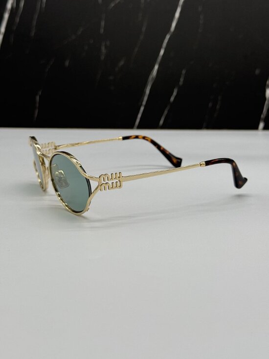 NEW MIU MIU MU52YS 5AK04M MIU MIU GOLD GREEN SUNGLASSES MU 52YS 5AK04M main image 9